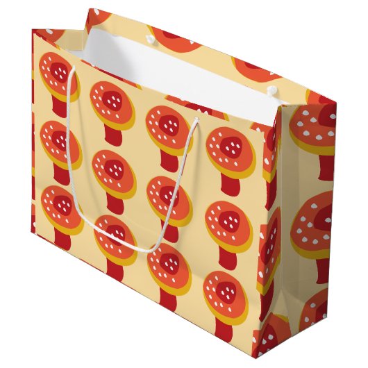 Rode Gele Paddenstoel Groot Cadeauzakje (Voorkant Gekanteld)