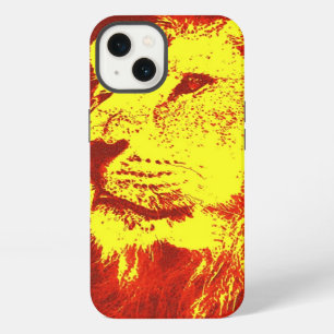 Rode Gele Pop Art Leeuw iPhone 13 Hoesje