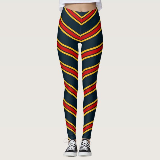 Rode gele reflecterende Chevrons Leggings (Voorkant)