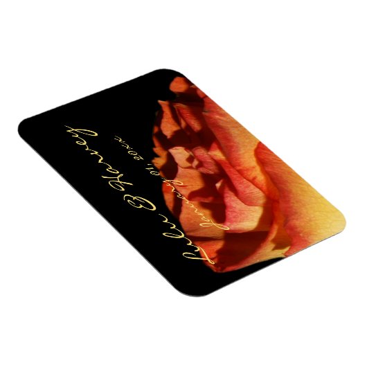 Rode Gele Roos Persoonlijke Trouwdag Magneet (Rechterzijde)