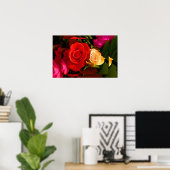 Rode Gele Rose II Poster (Thuiskantoor)