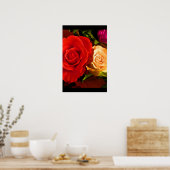 Rode Gele Rose III Poster (Keuken)