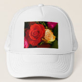Rode Gele Rose Trucker Pet (Voorkant)