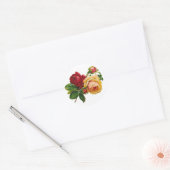 Rode & Gele Rozen Ronde Sticker (Envelop)