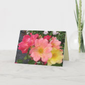 Rode Gele  Rozen Rozen Bloemen Birthday Kaart (Achterkant)