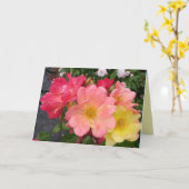 Rode Gele  Rozen Rozen Bloemen Birthday Kaart (Gele Bloem)