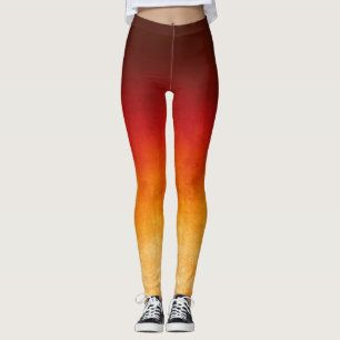 Rode gele rustige ombre leggings