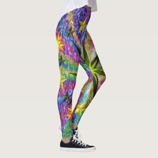 rode gele sterren lange legging tiener (Rechts)