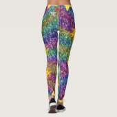 rode gele sterren lange leggings tiener (Achterkant)
