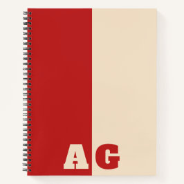 Rode Gele Strepen Krachtig Monogram Notitieboek