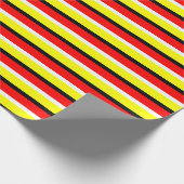 Rode gele strepen patroon ontwerp cadeaupapier (Hoek)