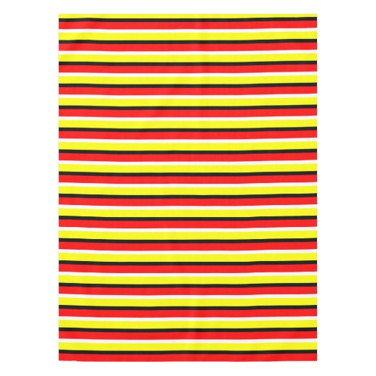 Rode gele strepen patroon ontwerp tafelkleed (Voorkant)