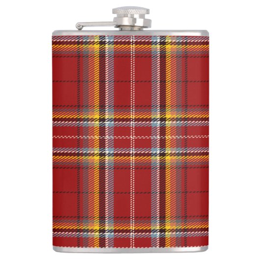 Rode & Gele Tartan Fles Heupfles (Voorkant)