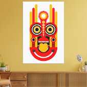 Rode Gele Tiki Canvas Afdruk (Insitu (Woonkamer))
