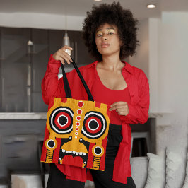 Rode gele tikker tote bag