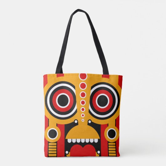 Rode gele tikker tote bag (Achterkant)