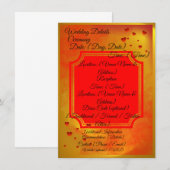 Rode & Gele Trouwdetails Kaart | Traditioneel  (Voorkant / Achterkant)