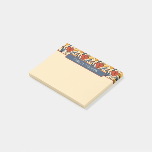  Rode & Gele Tulp Patroonnaam Post-it® Notes (Schuin)