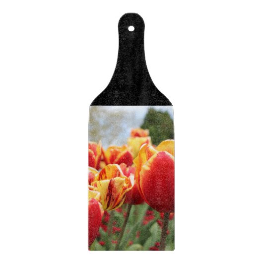 rode/gele tulpen snijplank (Voorkant)