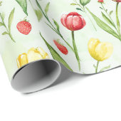 Rode Gele Tulpen Verjaardag Cadeaupapier (Rol Hoek)