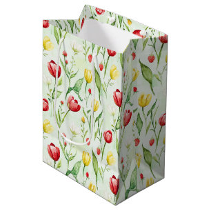 Rode Gele Tulpen Verjaardag Medium Cadeauzakje