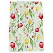 Rode Gele Tulpen Verjaardag Medium Cadeauzakje (Achterkant)