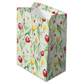 Rode Gele Tulpen Verjaardag Medium Cadeauzakje (Achterkant Gekanteld)