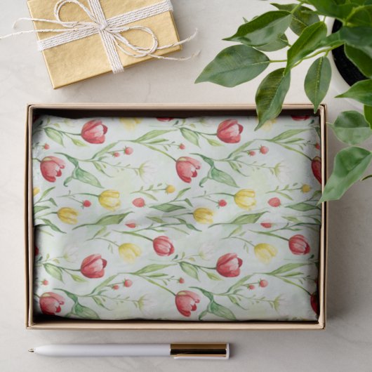 Rode Gele Tulpen Verjaardag Tissuepapier (Geschenk)
