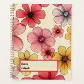 Rode gele wilde bloemen planner (Voorkant)