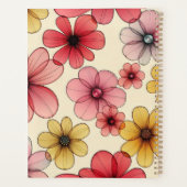 Rode gele wilde bloemen planner (Achterkant)