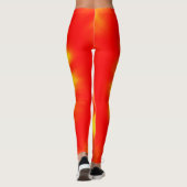 Rode & gele zonnevlammen chic, vulkaan burst leggings (Achterkant)