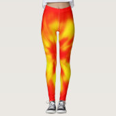 Rode & gele zonnevlammen chic, vulkaan burst leggings (Voorkant)