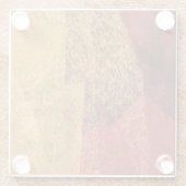 Rode gele zwarte abstracte verfpenseel glazen onderzetter (Achterkant)