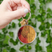 Rode gele zwarte abstracte verfpenseel sleutelhanger (Hand)