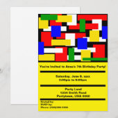 Rode, gele, zwarte, blauwe en groene blokken kaart (Voorkant / Achterkant)