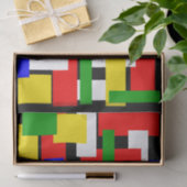 Rode, gele, zwarte, blauwe en groene blokken tissuepapier (Geschenk)