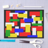 Rode, gele, zwarte, blauwe en groene blokken tissuepapier (Craft)