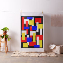 Rode, gele, zwarte en blauwe geometrische blokken