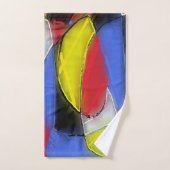 Rode, gele, zwarte en blauwe handdoeken (Handdoek)