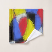 Rode, gele, zwarte en blauwe handdoeken (Wasdoekje)