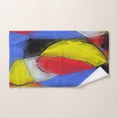 Rode, gele, zwarte en blauwe handdoeken (Handdoek)