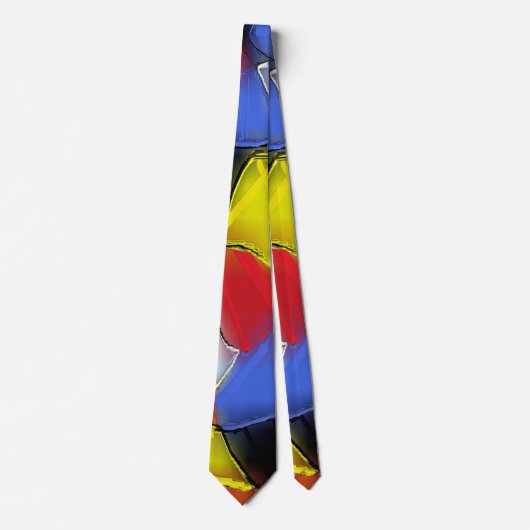Rode, gele, zwarte en blauwe stropdas (Voorkant)