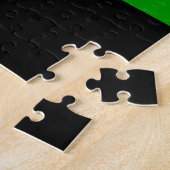 Rode, gele, zwarte en groene cheques legpuzzel (Zijkant)