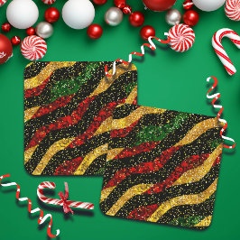 Rode Gele Zwarte Golven van Feestelijke Glitter Bier Onderzetter