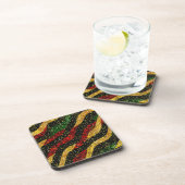 Rode Gele Zwarte Golven van Feestelijke Glitter Bier Onderzetter (Rechterzijde)