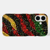 Rode Gele Zwarte Golven van Feestelijke Glitter Case-Mate iPhone Case (Achterkant (horizontaal))