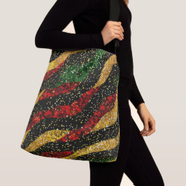 Rode Gele Zwarte Golven van Feestelijke Glitter Crossbody Tas