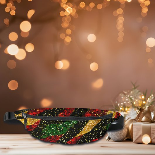 Rode Gele Zwarte Golven van Feestelijke Glitter Heuptasje