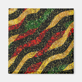 Rode Gele Zwarte Golven van Feestelijke Glitter Magneet