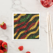 Rode Gele Zwarte Golven van Feestelijke Glitter Servet (Insitu)